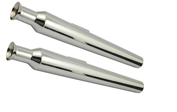 SLIP ON AUSPUFFTOPF SATZ " BELLTIP CHROME " FÜR SHOVEL MIT EG ABE